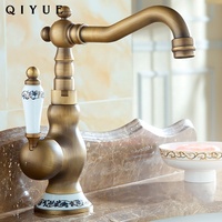 Haute qualité classique brossé beauté bassin robinet monotrou sanitaire Antique laiton bassin robinet robinet salle de bain