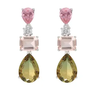 oorbellen baguette diamond earrings for women 2021 925 sterling silver drop earrings baguette white drop zircon diamond earrings