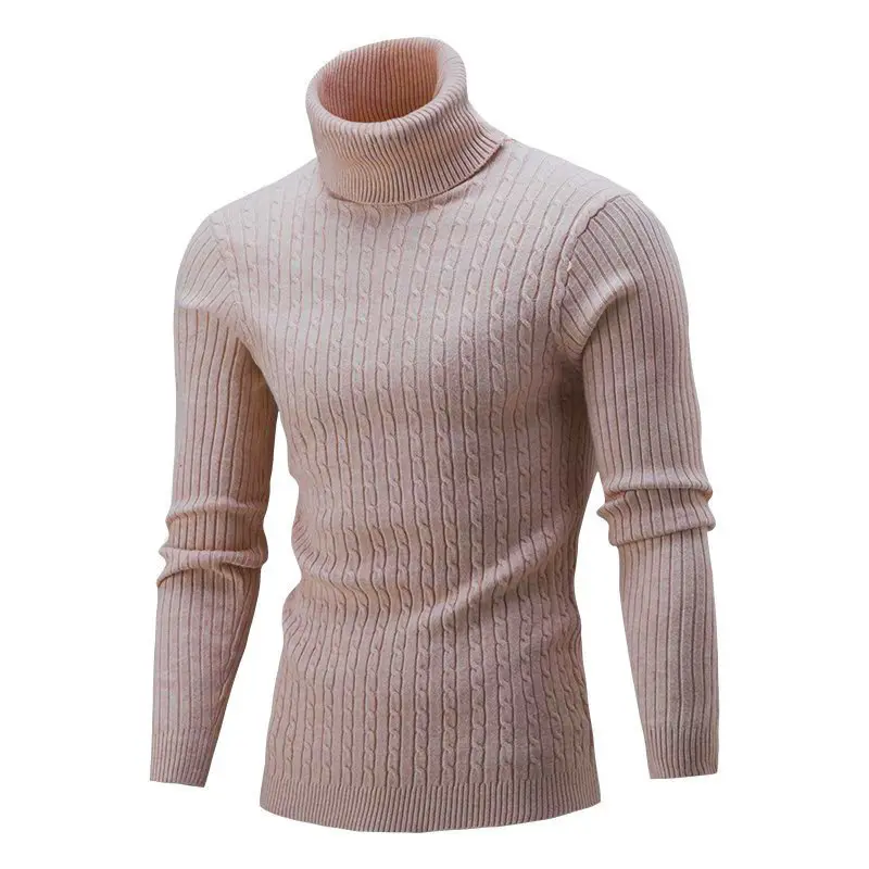 Жаккардовый трикотажный джемпер водолазка нейлон/хлопок полосатый Мужской Пуловер мужской свитер