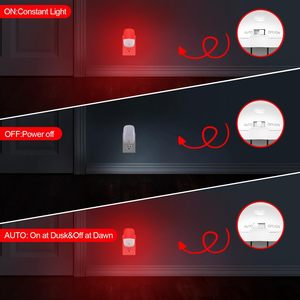 Red Night <b>Light</b> 670nm 0.5W <b>Sensor</b> Control Plug In Automatic LED <b>Light</b> Smart Home <b>Lights</b> Sleep Therapy Lamp - Product Image 4