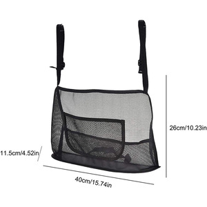 Sac de rangement en maille pour dossier de siège de voiture, 10L, 4-7 compartiments, organisateur noir pour l'intérieur du véhicule - Product Image 3