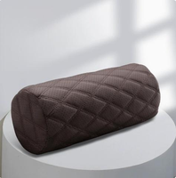 Coussin de tête cylindrique en cuir premium pour voiture, soutien cervical en mousse à mémoire de forme, respirant toutes saisons, universel, vente en gros