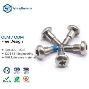 Tornillos Métricos para Bicicleta de Acero Inoxidable 304 316 Marca Saitong, ISO 14587-2001, Cabeza Ovalada Autoperforante Pulida - Product Image 1