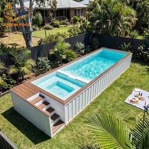 Piscine hors sol en bois sur mesure, conteneur de 20 pieds, grande taille, spa de jardin, piscine extérieure en fibre de verre à vendre - Product Image 3