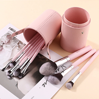 Support de rangement cylindrique en tissu pour pinceaux de maquillage professionnels de luxe, idéal pour les voyages
