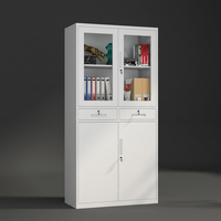 Armoire de classement en acier avec portes vitrées et tiroirs, armoire de rangement de bureau multifonctionnelle en métal, prix de gros pour les Philippines