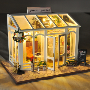 Mini maison européenne maison de poupée <span class=keywords><strong>Miniature</strong></span> bricolage maison de poupée <span class=keywords><strong>en</strong></span> <span class=keywords><strong>bois</strong></span> ensemble de meubles pour enfants - Product Image 5