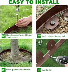 Bordura Paesaggistica 10m, Bordi per Giardino Extra Alti 10cm, Kit Recinzione Flessibile in Plastica Resistente con 30 Picchetti - Product Image 3
