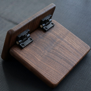 Solid Wood Makeup Mirror <b>Black</b> Walnut Standing High Definition Portable Home Office <b>Table</b> Mirror - Product Image 3