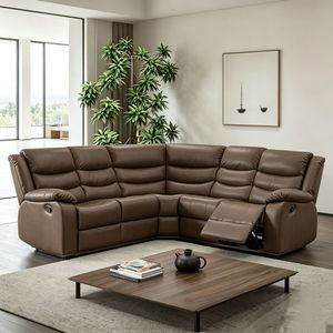 Sofá esquinero reclinable seccional de 6 plazas, estilo moderno y ergonómico, marca Frank, con mesa abatible, ideal para la sala de estar. - Product Image 3