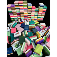 Tuiles de Mahjong Américaines Premium 4 couches, couleurs mélangées, mini-set en acrylique pour jeu manuel, usage occasionnel et domestique