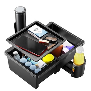 2024 Free Installation Universal Adjustable Plastic Car Armrest <b>Storage</b> Box Organizer for Back <b>Seat</b> Center Console - Product Image 1
