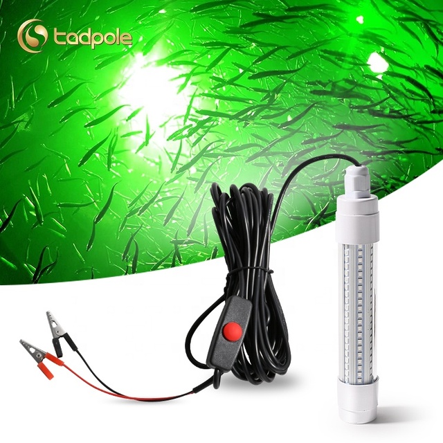 13W AC DC 12V Green Blue White Yellow Dual Light Color 108 LED Tube Fish Bait Submersible Dock Underwater Night Fishing Light