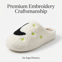 Pantoufles d'intérieur en coton peluche de luxe personnalisables avec logo, vente en gros pour femmes, hiver, intérieur/extérieur, chaussures chaudes, faible MOQ 100