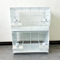 Cage à oiseaux en métal durable de qualité supérieure Duoduoduo pour perruches, agapornis, canaris, pinsons, dimensions 60x32x38cm