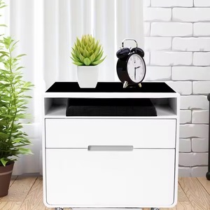 Docarelife, muebles de habitación de lujo, inteligente, Bluetooth, dos cajones, mesita de noche blanca, Mini nevera, mesita de noche de carga de teléfono inalámbrico - Product Image 2