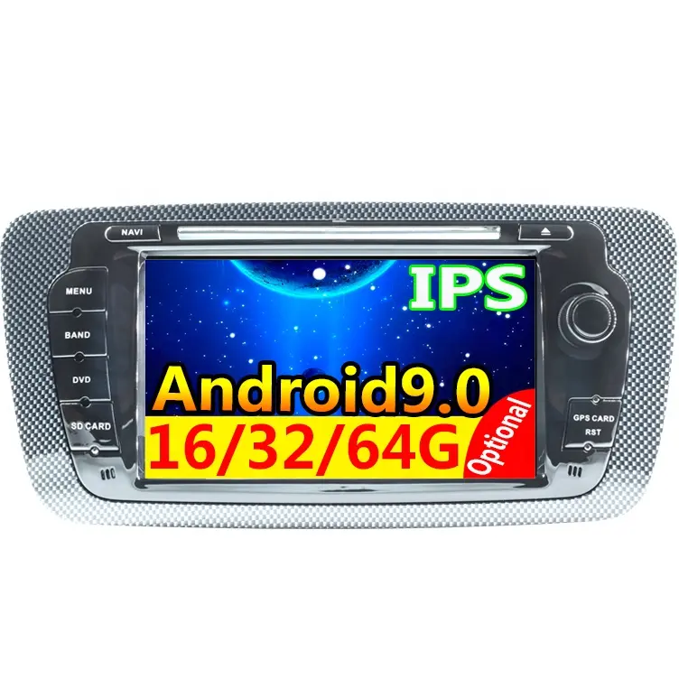 안드로이드 10.0 자동차 스테레오 라디오 DVD 플레이어 GPS 네비게이션 터치 디스플레이 2Din 헤드 유닛 지원 WiFi 백업 이비자 MK4 // 6J
