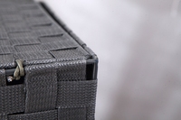 Panier à linge conique en fibre de polypropylène tressée avec couvercle et poignées encastrées pour le rangement des vêtements