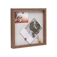 Boîte d'ombre 3D à cadre profond en bois noir personnalisé classique pour les présentoirs de fleurs sèches de papillon