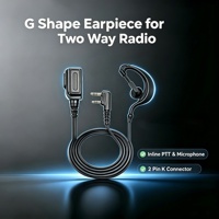 Écouteur intra-auriculaire LSENG G Hook avec micro PTT et connecteur 2 broches K pour radios Kenwood TK NX TK-D TH de sécurité hôtelière