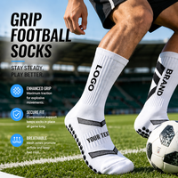 Nouvel arrivage de chaussette de football antidérapante chaussette de football en coton respirant pour hommes chaussette de football personnalisée à prise antidérapante