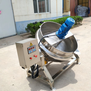 Cuisinière industrielle 500 litres Confiture Beurre d'arachide Poivre Sauce Bonbons Veste Bouilloire Non-adhésif Braised Food Steam Jacket Bouilloire - Product Image 5