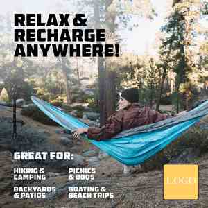 Manufacturer Camping <b>Hammock</b> Custom logo Hiking Gear Ultralight Foldable Parachute Nylon Outdoor Portable Double <b>Hammock</b> Swing - Product Image 6