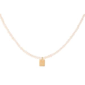 Collar de Perlas de Agua Dulce Naturales, Ligeras y Lujosas, con Letras Modernas, Colgante de Etiqueta, Collar de Perlas para Clavícula Extremadamente Pequeño - Product Image 5