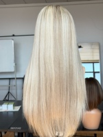 Perruque Lace Front 13x5 sans colle, cheveux humains, balayage blond personnalisé, SHY HAIR, avec dentelle HD et raie libre, Fabricant