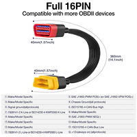 Cable de Extensión OBD2 LAUNCH, Cable de Extensión OBDII de 16 Pines Macho a Hembra para Diagnóstico de Automóviles