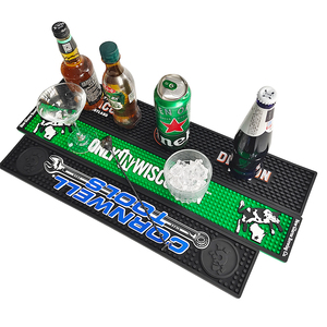 Custom Printed Silicone PVC Bar Runner Rubber Spill Mat Beer Drip Tray Non Slip Pub Rail Mat Service Mat for Bars - Product Image 2