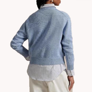 Nouveauté Pull décontracté pour femme à col rond avec motif d'ours brodé Pull personnalisable en tricot Haut décontracté - Product Image 3