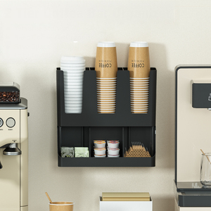 Organisateur de gobelets jetables WANUO pour restaurant, organisateur de bar à café à 2 niveaux, porte-gobelets pour gobelets jetables - Product Image 1