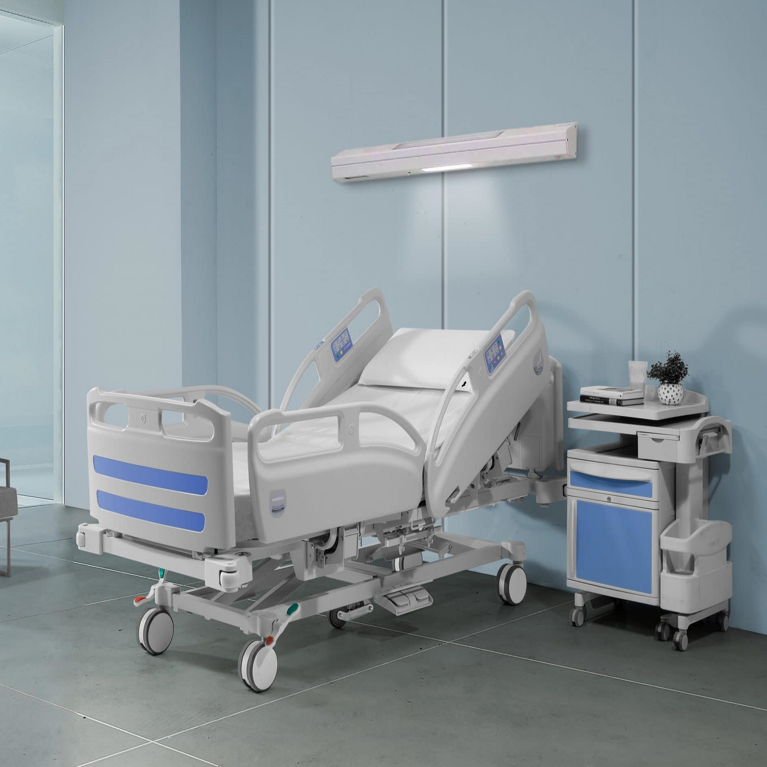 Cama clinica медицинская кровать для пациента с 3 функциями ICU электрическая Больничная кровать с матрасом
