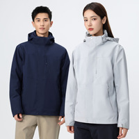 Veste de randonnée professionnelle unisexe 3-en-1 à capuche, imperméable, respirante, coupe-vent, avec doublure polaire amovible, ODM