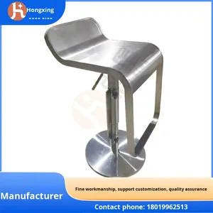 현대 금속 304 스테인레스 스틸 회전 클럽 스타일 바 의자 거실 상업용 높은/낮은 바 가구 - Product Image 3