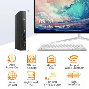Großhandel Intel Core I3 i5 i7 HM65 Linux Win7 Win10 WIFI Bluetooth Mini Personal Office Business Mini-PC mit FAN