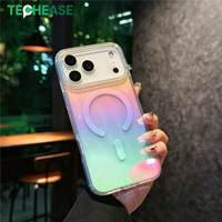 Coque magnétique en TPU pour iPhone 17, effet dégradé arc-en-ciel, transparente, antichoc, étui de protection pour téléphone portable, vente en gros, distributeur, OEM, ODM