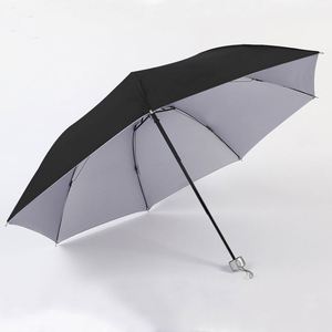 Wholesale <b>Gift</b> Printing Advertising Logo 7-Ribbon Three-Fold Silver Glue Umbrella Sunshade Anti-Ultraviolet Sun Umbrella - Product Image 3