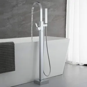 European Style Floor Free Standing Bath Tub Mixer High Quality Brass Bath Shower Faucet