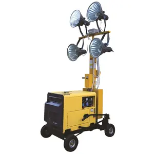 Construction Diesel Portable Manual Light Towers/Lighting Towers 5kw 6kw generator with 4*1000W light