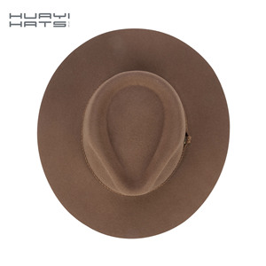Bán Buôn Handmade Phẳng Cứng Cổ Điển Trống Chính Thức Thanh Lịch Của Phụ Nữ Úc 100% Len Cảm Thấy Tùy Chỉnh Rộng Vành Mũ Fedora - Product Image 5