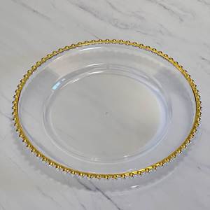 Assiettes de présentation en acrylique doré de 13 pouces pour mariages et événements - Product Image 1