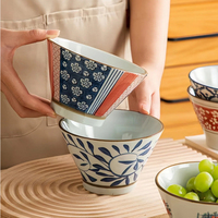 Bol en céramique de 5 pouces de style japonais avec baguettes en boîte-cadeau pour les cadeaux de mariage de festival d'affaires