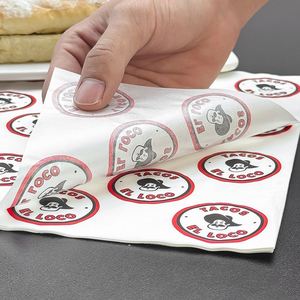 Customized Recyclable Greaseproof Food Grade Wrapping <b>Paper</b> for Burger Taco Oil Proof Custom logo Printed Packaging <b>Paper</b> - Product Image 2
