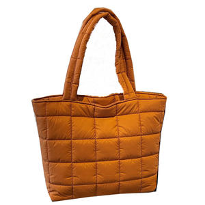 Sac fourre-tout d'hiver en coton pour femme 2026 avec fermeture éclair, grande capacité, broderie, sac à ordinateur portable matelassé - Product Image 1