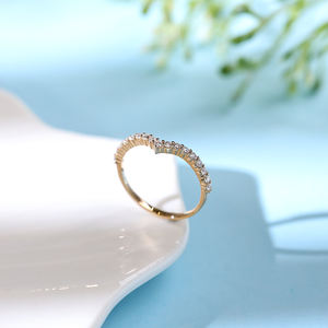 Anillo de Compromiso Vintage de Oro Rosa de 18K con Diamantes Naturales de Media Eternidad, Chapado en Rodio, para Uso Diario y Fiestas, Venta Caliente - Product Image 3