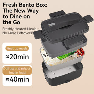 Fiambrera eléctrica doble para coche de gran capacidad, fiambrera eléctrica calentada, fiambrera aislada portátil de acero inoxidable - Product Image 3