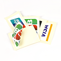 Pegatinas de logotipo personalizadas JCB VISA y UnionPay, impresión a doble cara, Pegatinas transparentes serigrafiadas para bancos