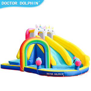 Doctor Dolphin Château gonflable multifonctionnel portable de grande taille coloré spécial pour enfants <span class=keywords><strong>avec</strong></span> toboggan aquatique et trampoline - Product Image 4